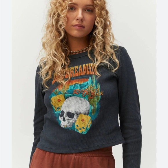 BOGO! Daydreamer Runnin' Outta Luck Shrunken LS Thermal Gray XS - Picture 1 of 10